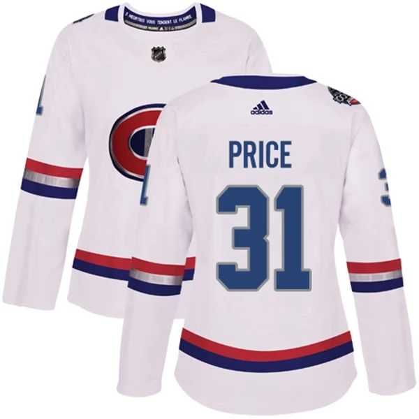 Damen Montreal Canadiens Trikot Carey Price 31 Weiß 2017 100 Classic Authentic